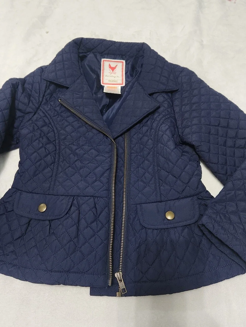 Gymboree Quilted Navy Peplum Jacket